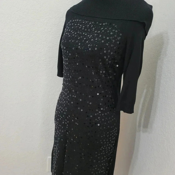 ESPERANZA $48.00 Black Sequin 3/4 Sleeve Sweater S - Picture 4 of 7